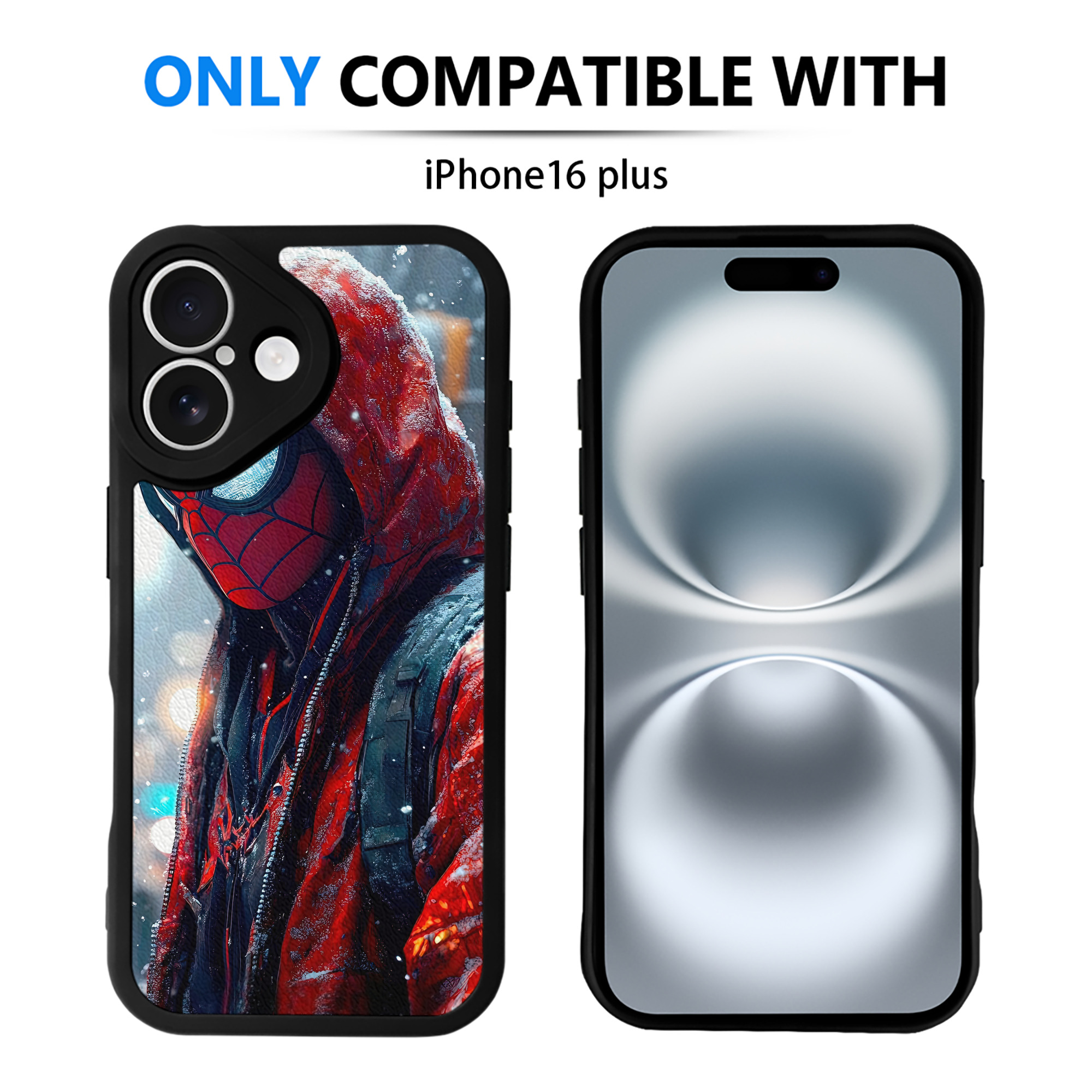 （画像用） Spider Man スパイダーマン 【iPhone 16シリーズ対応】シリコンスマホケース（レザー調） 材質：シリコン